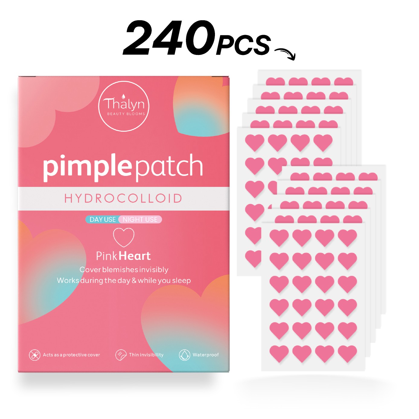 240PCS Pink Heart Pimple Patch - Skincare China ulasan dan harga